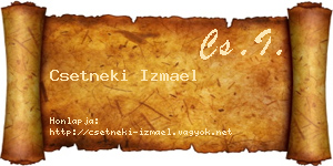 Csetneki Izmael névjegykártya